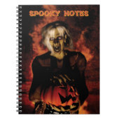 Hexe mit Kürbis gewischt. Halloween Notizblock (Vorderseite)