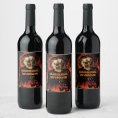 Hexe mit Kürbis gewischt. Halloween Weinetikett (Flaschen)