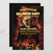 Hexe mit Kürbis-Halloween-Party Einladung (Vorne/Hinten)