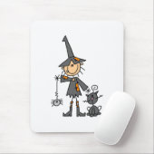 Hexe mit schwarzer Katze Mousepad (Mit Mouse)