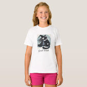 Hexe mit schwarzer Katze T-Shirt (Vorne ganz)