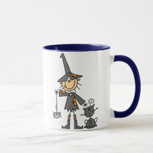 Hexe mit schwarzer Katze Tasse