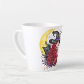 Hexe mit schwarzer Katze und Halbmond Milchtasse (Linke Ecke)