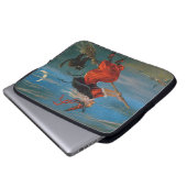 Hexe mit schwarzer Katze zu Halloween Laptopschutzhülle (Vorne Knopf)