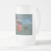 Hexe mit schwarzer Katze zu Halloween Mattglas Bierglas (VorderseiteRechts)