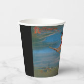 Hexe mit schwarzer Katze zu Halloween Pappbecher (Vorderseite)