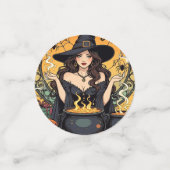 Hexe mit Spinnen bezaubernd Konfetti (Klein Vorderseite)