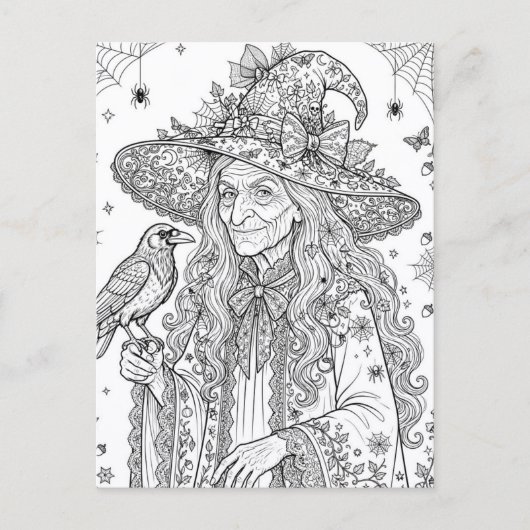 Hexe mit Stil Postkarte (Vorderseite)