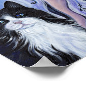 Hexe mit Tuxedo Katzenkunst von Renee L. Lavoie Poster (Ecke)