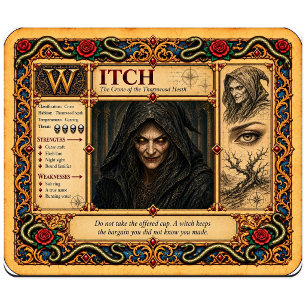 Hexe, mittelalterliche Bestiarien-Kunst Mousepad