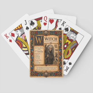 Hexe, mittelalterliche Bestiarien-Kunst Spielkarten