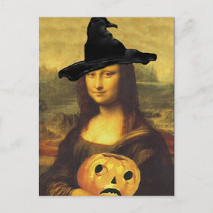 Hexe Mona Lisa Autumn Art durch crc Postcard verän Postkarte