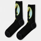 Hexe Mona Lisa Halloween Vollmond Socken (Linkes Detail)