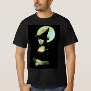 Hexe Mona Lisa Halloween Vollmond T-Shirt