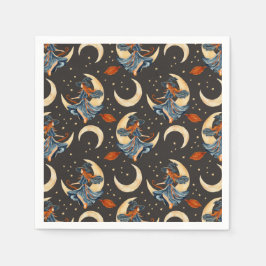 Hexe, Mond und Planeten Serviette