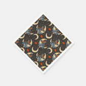 Hexe, Mond und Planeten Serviette (Ecke)
