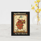 Hexe mystische Witzbräune und Bräuche, die durch Karte (Gelbe Blume)