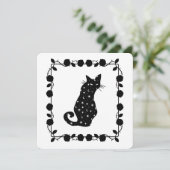 Hexe n' Willow Cat Halloween-Party Einladung (Stehend Vorderseite)