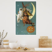 Hexe nach Nacht Poster (Küche)