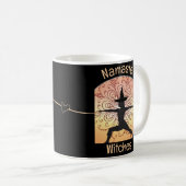 Hexe Namaste Hexen Halloween Yoga Orange Black Kaffeetasse (VorderseiteRechts)