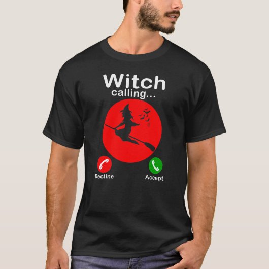Hexe nennt Trick oder Treat Funny Halloween T-Shirt (Vorderseite)