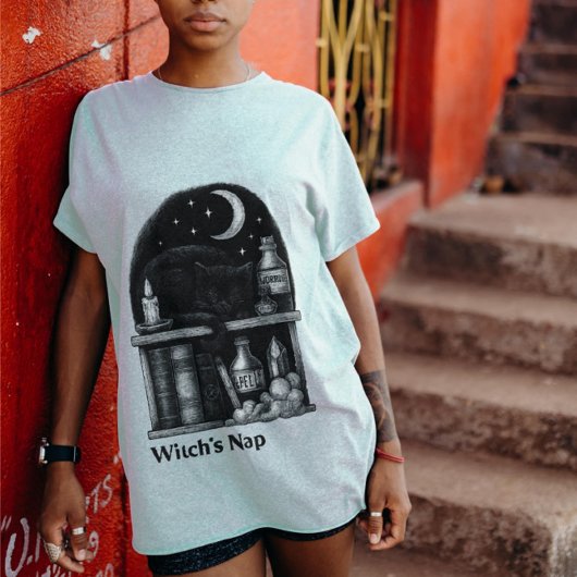 Hexe-Nickerchen - Schwarze Katze Schlafen im Träne T-Shirt