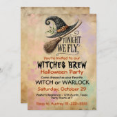 Hexe oder Hexenmeister-Halloween-Party Einladung (Vorne/Hinten)