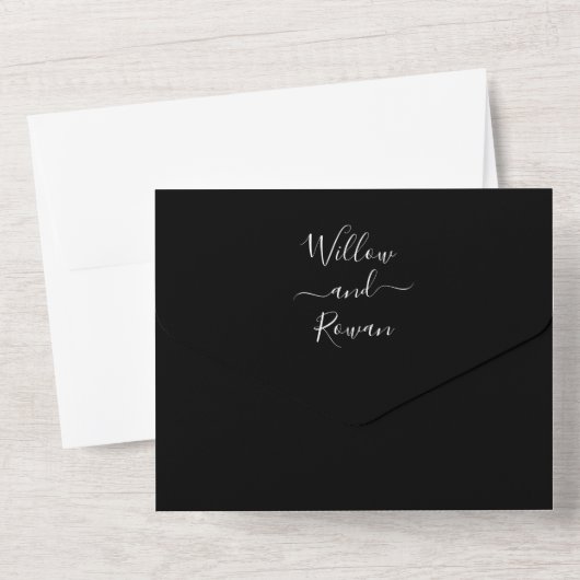 Hexe Pagan Black Green All in One Wedite Einladung (Rückseite)