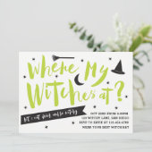 Hexe-Party Einladung (Stehend Vorderseite)