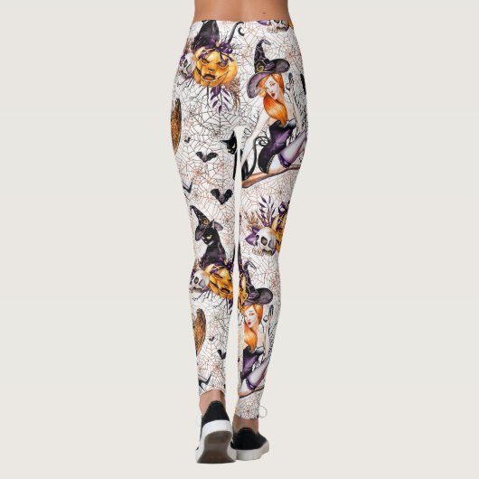 Hexe Pattern Halloween Leggings (Rückseite)