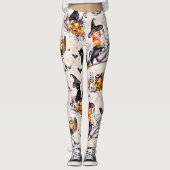 Hexe Pattern Halloween Leggings (Vorderseite)