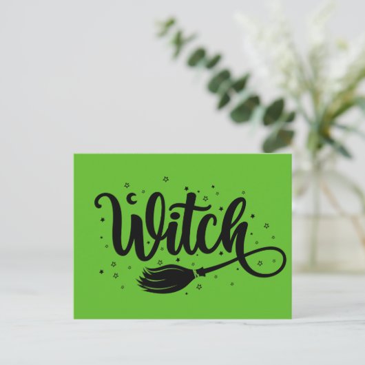 Hexe Postkarte (Stehend Vorderseite)