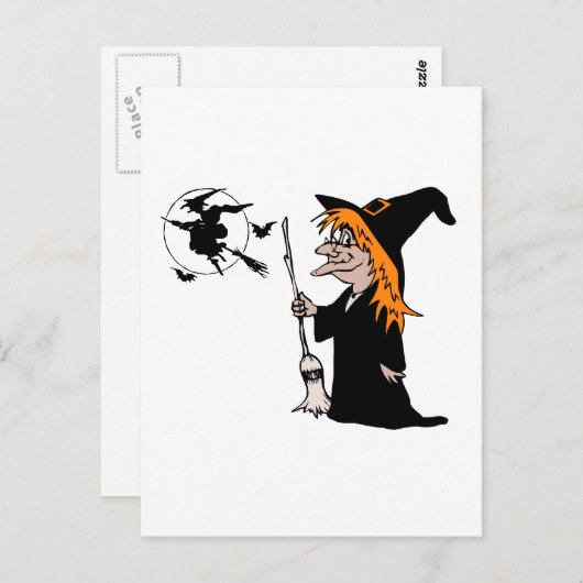 Hexe Postkarte (Vorne/Hinten)