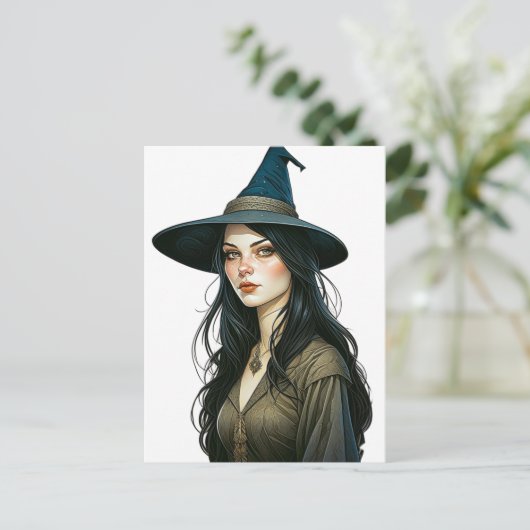 Hexe Postkarte (Stehend Vorderseite)