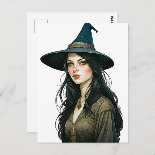 Hexe Postkarte (Vorne/Hinten)