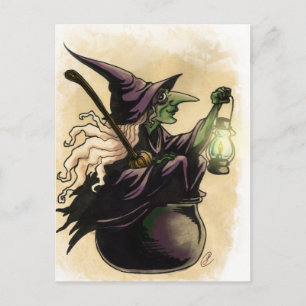 Hexe Postkarte