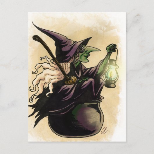Hexe Postkarte (Vorderseite)