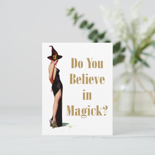 Hexe Postkarte (Stehend Vorderseite)