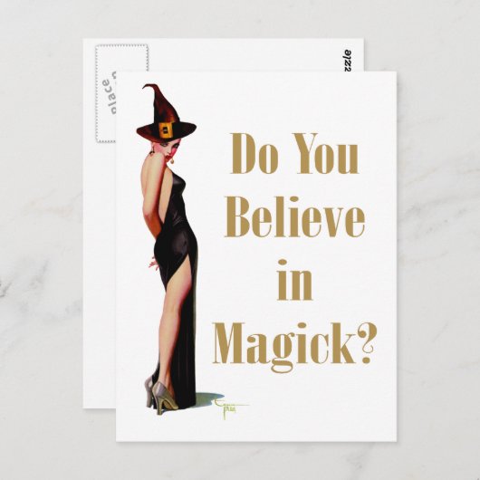 Hexe Postkarte (Vorne/Hinten)