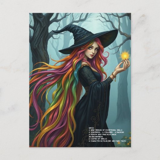 Hexe Postkarte (Vorderseite)