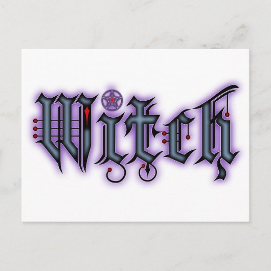 Hexe Postkarte (Vorderseite)