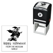 Hexe & Pumpkin Silhouette glücklicher Halloween-Na Permastempel (Beispiel)