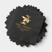 Hexe & Pumpkin Silhouette glücklicher Halloween-Na Servietten Mit Folie (Insitu (Gestapelt))