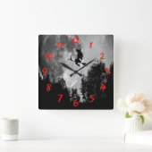 Hexe Quadratische Wanduhr (Zuhause)