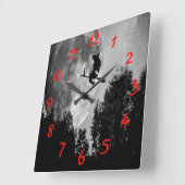 Hexe Quadratische Wanduhr (Winkel)