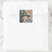 Hexe Quadratischer Aufkleber (Tasche)