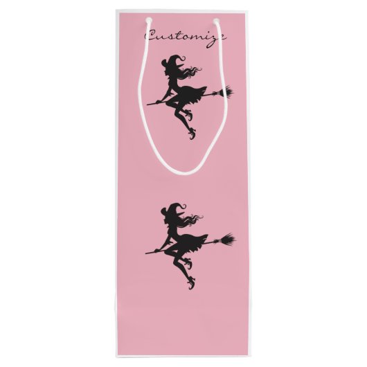Hexe-Reitbesen Halloween Thunder_Cove Geschenktüte Für Weinflaschen (Rückseite)