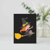Hexe reiten einen Broomstick Postkarte (Stehend Vorderseite)