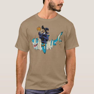 Hexe Riding Mummy Shark Halloween Witch Sha T-Shirt