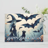 Hexe, Schwarze Katze und Fledermäuse in Twilight S (Stehend Vorderseite)